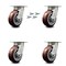 Service Caster 5 Inch Kingpinless Poly on Polyolefin Wheel Swivel Caster Set with Swivel Lock SCC-KP30S520-PPUR-BSL-4 - alternate 1